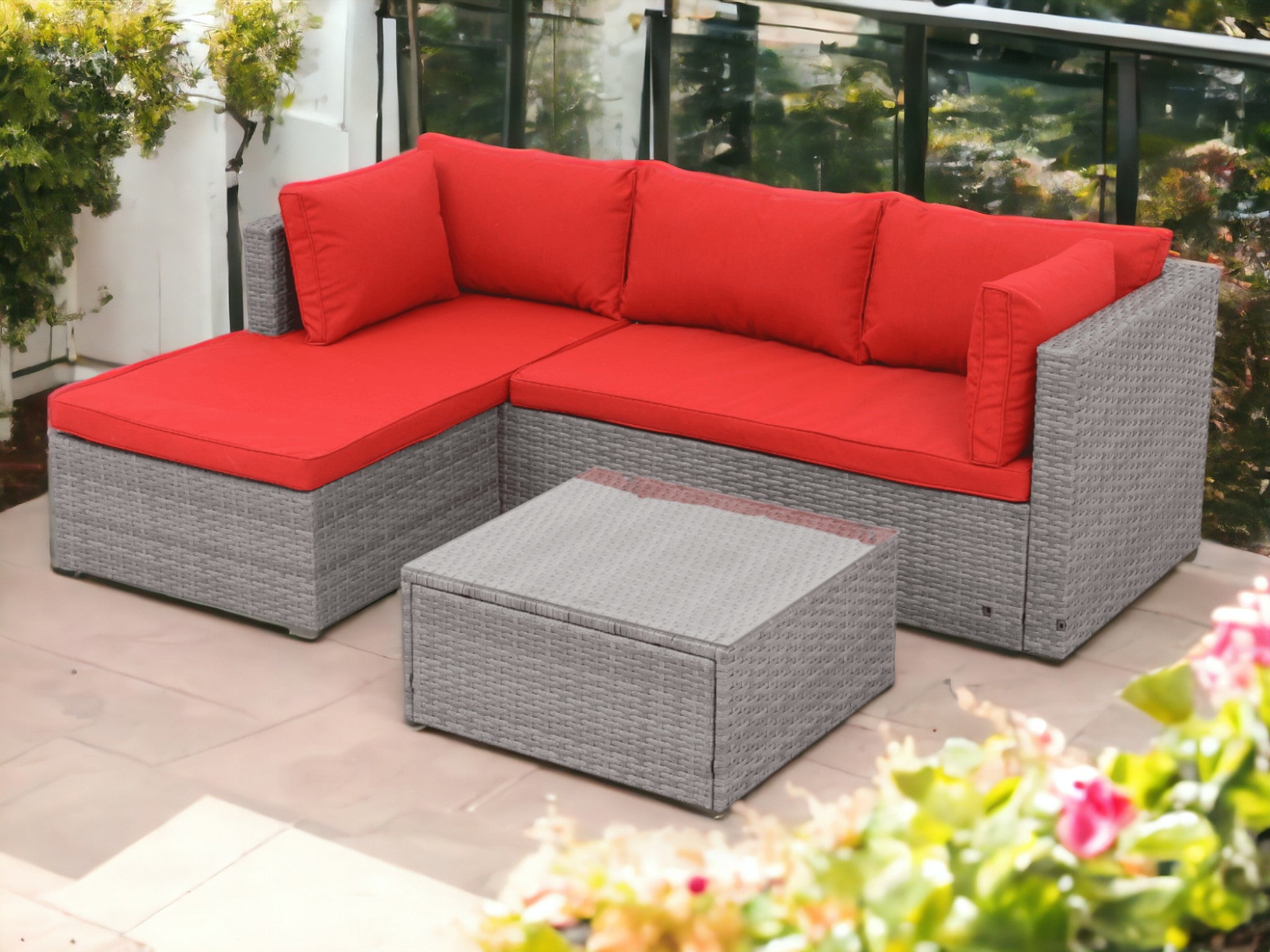 Sofa 3Pcs #color_Red