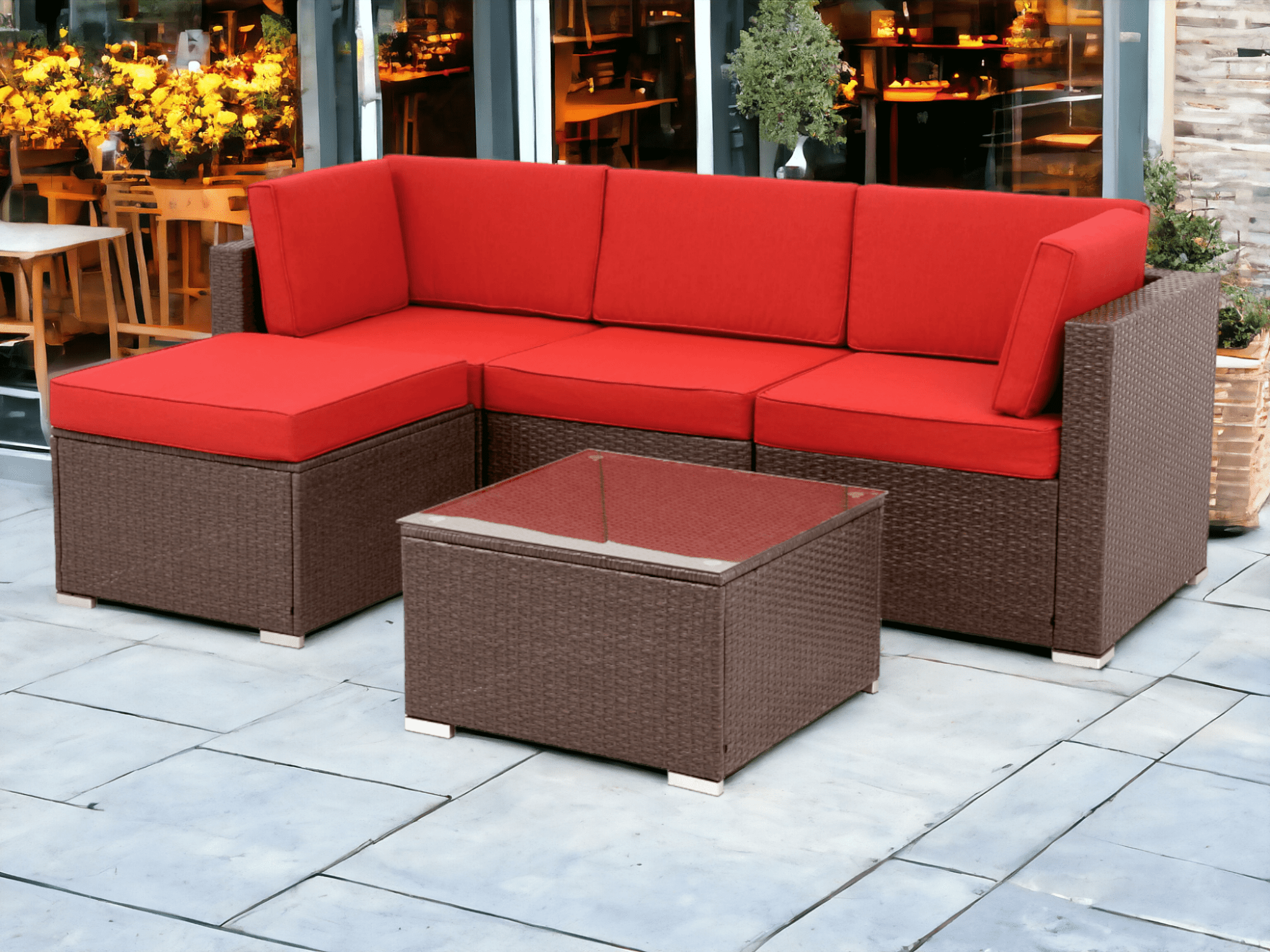 Sofa 5Pcs #color_Red